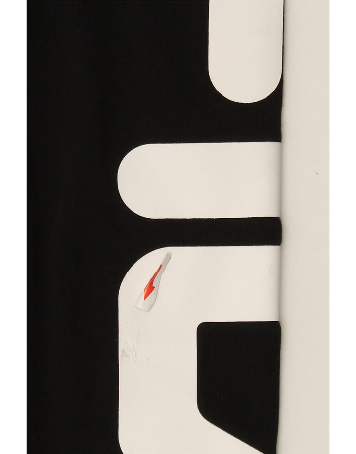 Pantaloni da tuta grafica da uomo Fila Joggers piccoli in cotone nero
