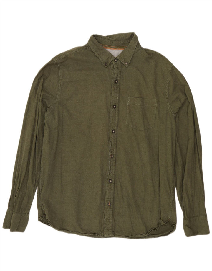 FAT FACE Camicia da uomo grande in cotone kaki