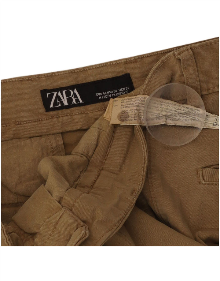 Pantaloni chino slim da uomo Zara EU 40 medio W31 L29 cotone beige