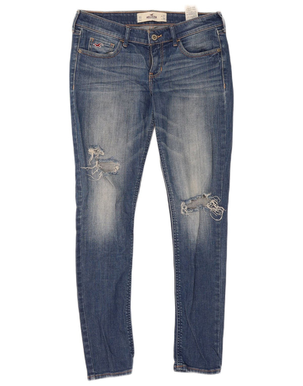 Jeans skinny effetto invecchiato Hollister da donna US 5 Small W27 L29 cotone blu
