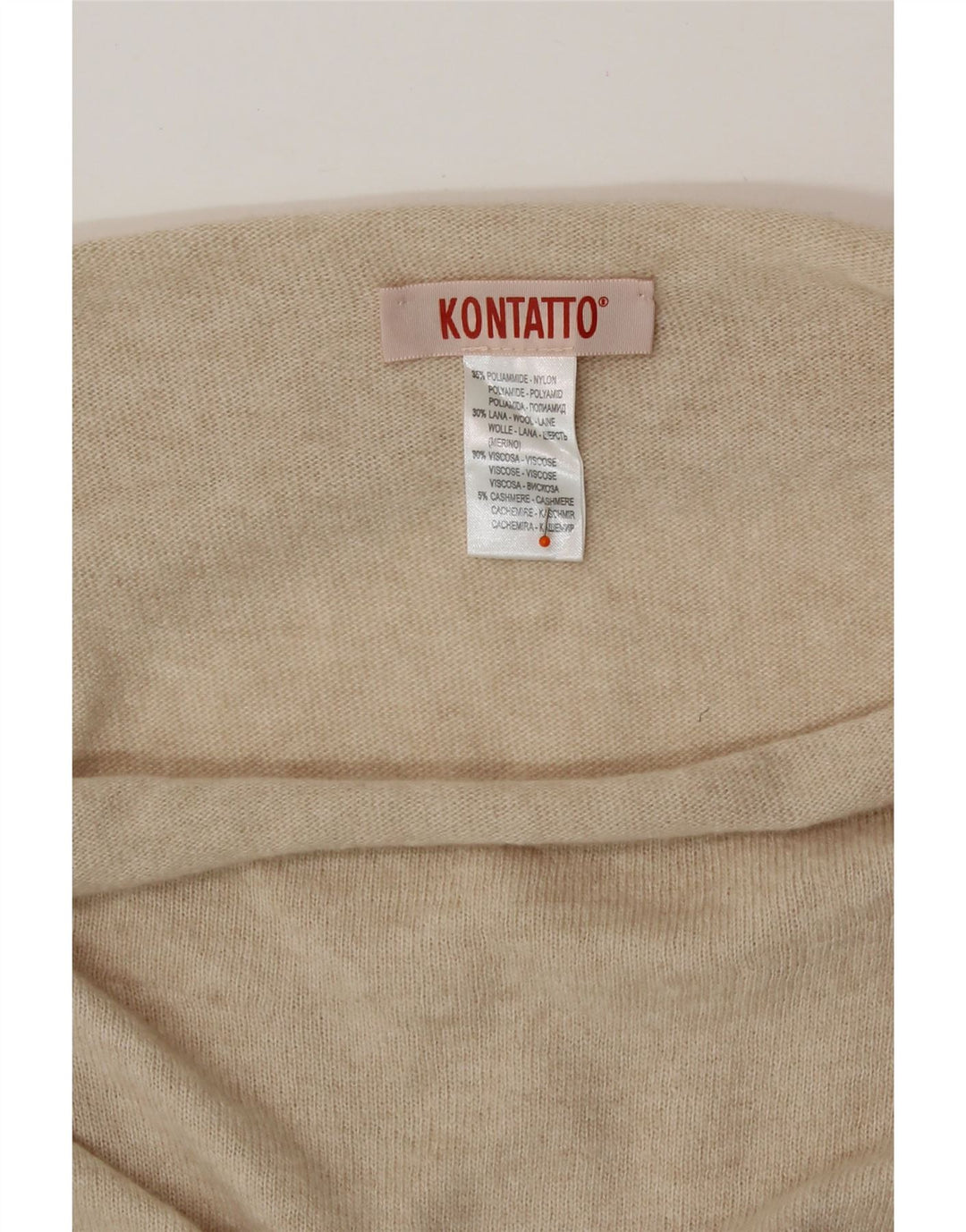 KONTATTO Abito maxi maglione da donna con collo alto UK 14 Poliammide beige medio