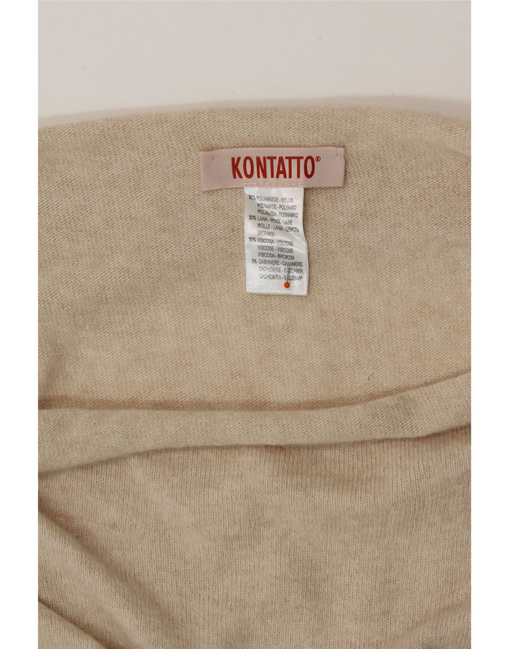 KONTATTO Abito maxi maglione da donna con collo alto UK 14 Poliammide beige medio