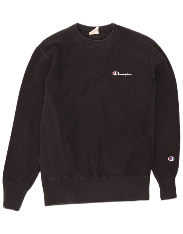 Felpa grafica da donna Champion Jumper UK 10 Small Black Cotton