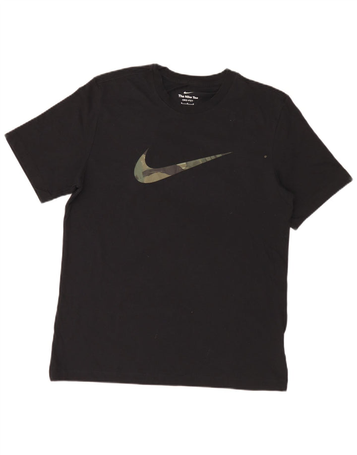 T-shirt grafica Nike Dri Fit da uomo in cotone medio nero