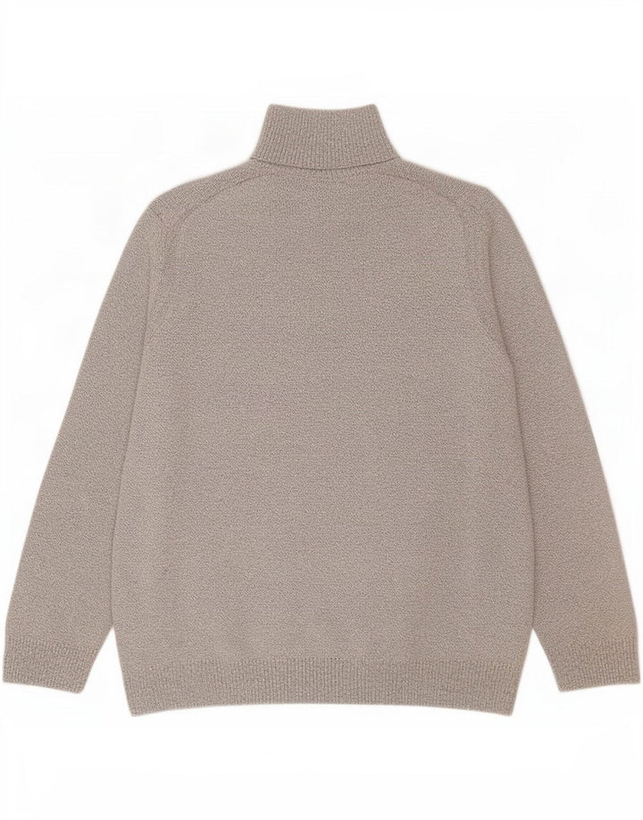 Maglione da uomo Marks & Spencer con zip e collo, grande, in cotone screziato bianco sporco