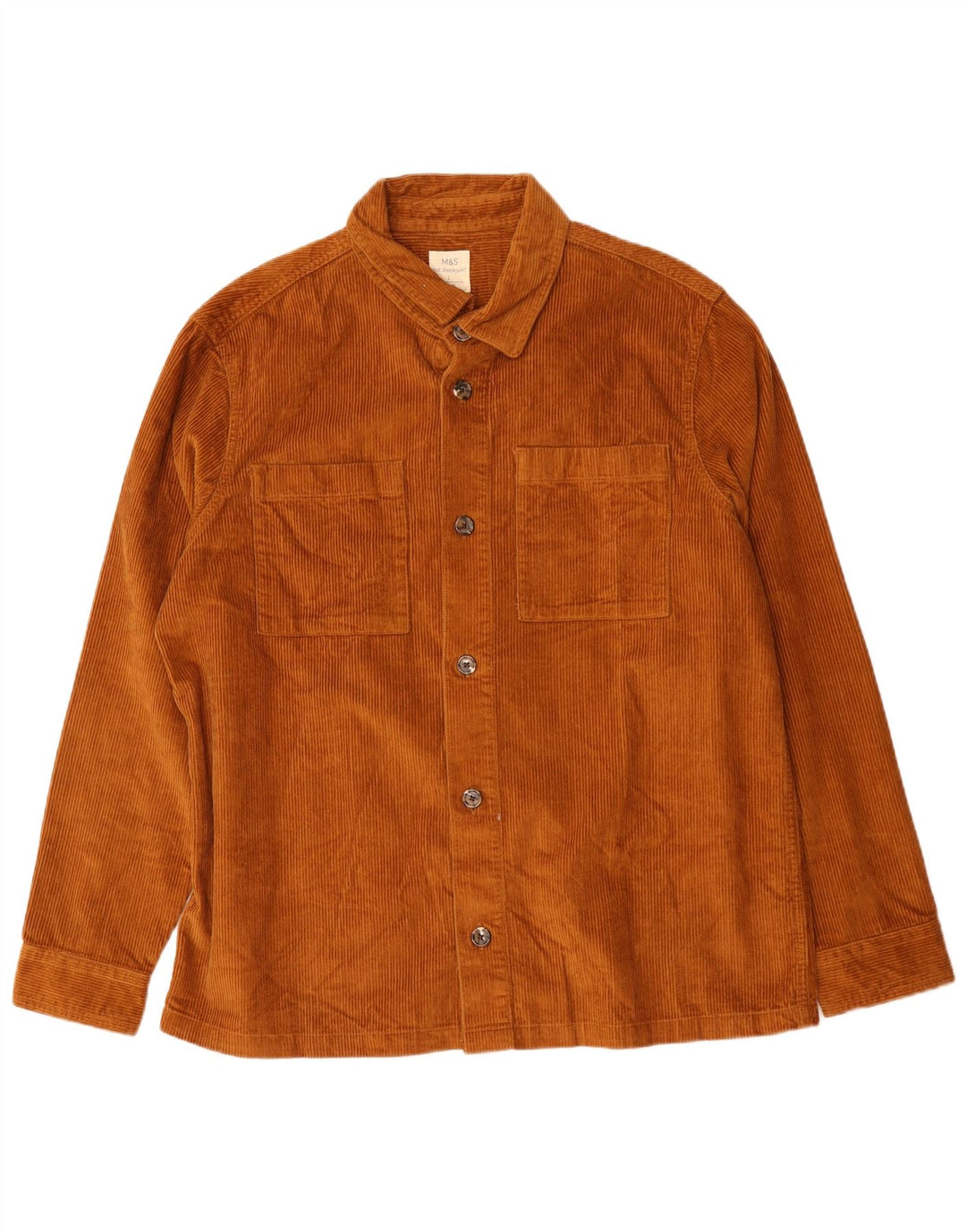 Marks & Spencer Camicia da uomo in velluto a coste grande in cotone marrone