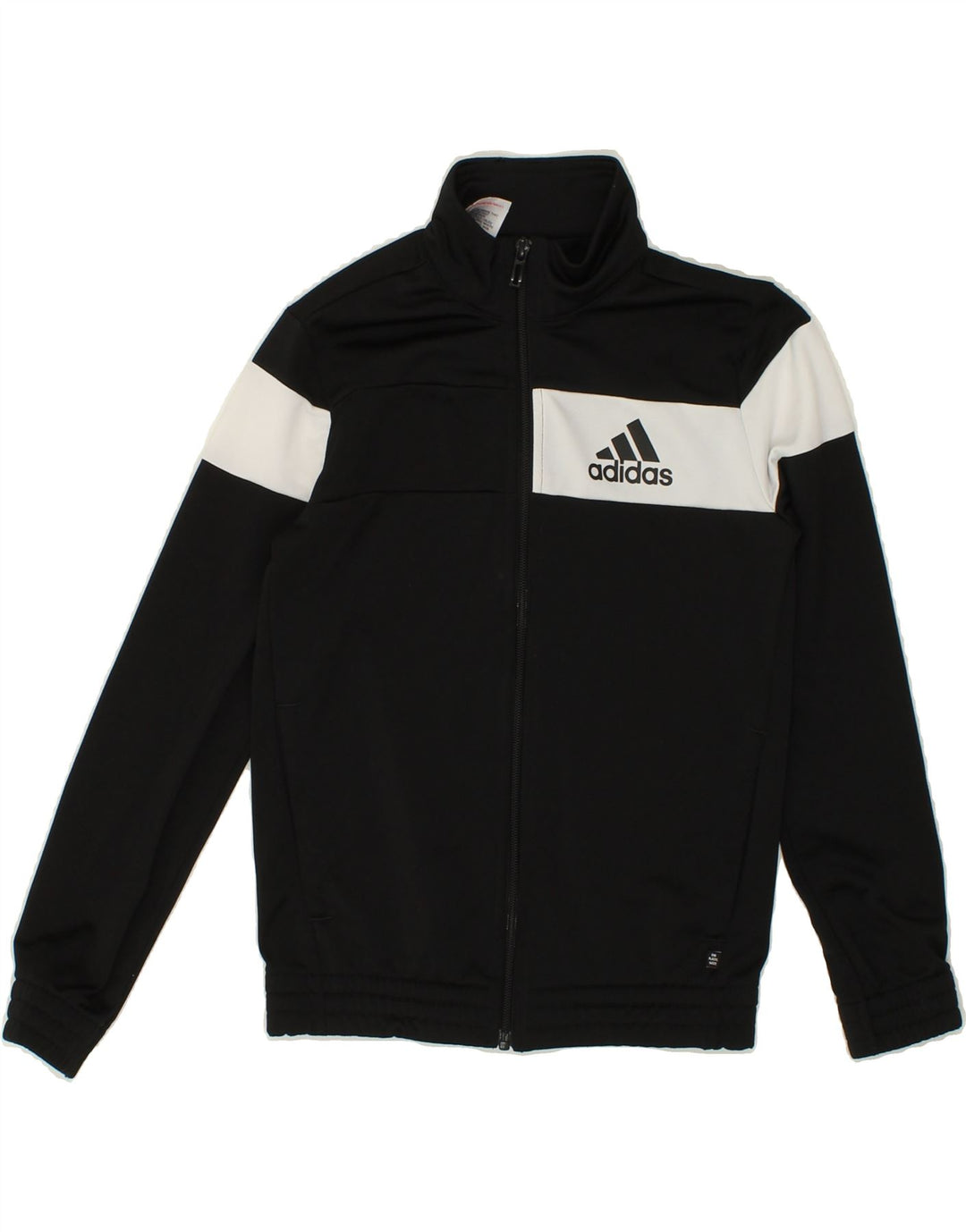 ADIDAS Boys Tracksuit Top Jacket 9-10 Years Black Colourblock Polyester Vintage Adidas and Second-Hand Adidas from Messina Hembry 