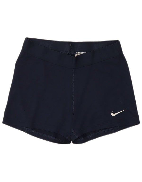 Pantaloncini sportivi NIKE da donna Dri Fit UK 14 Large blu navy in poliestere