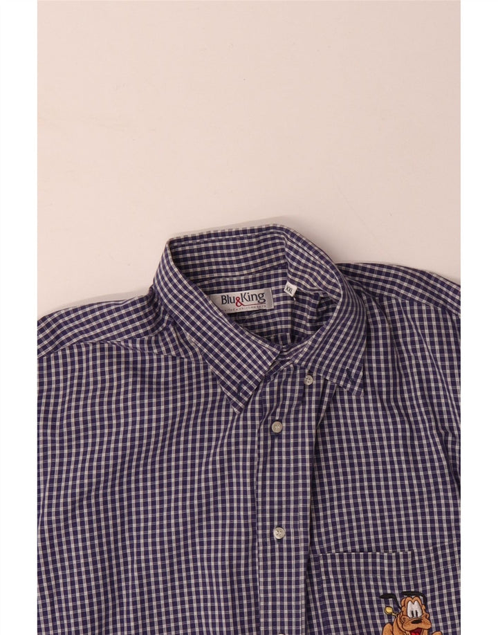 Camicia da uomo VINTAGE 2XL a quadretti blu navy