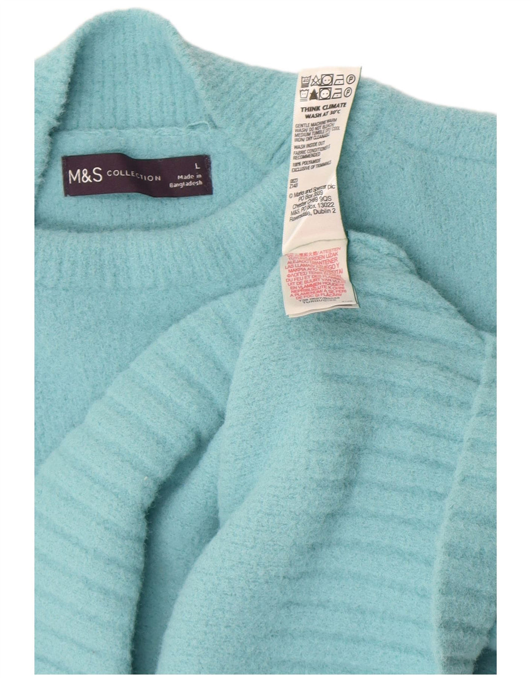 Maglione maglione a collo alto da donna Marks & Spencer UK 16 grande turchese