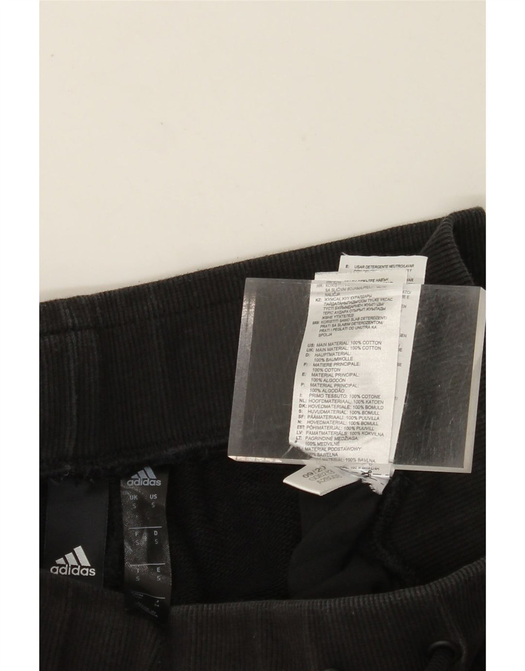 Pantaloni da tuta con grafica ADIDAS da donna Joggers UK 10 piccoli cotone nero