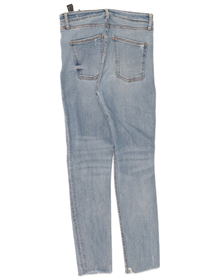 Jeans slim effetto consumato a vita alta da donna Zara EU 40 medio W30 L29 blu