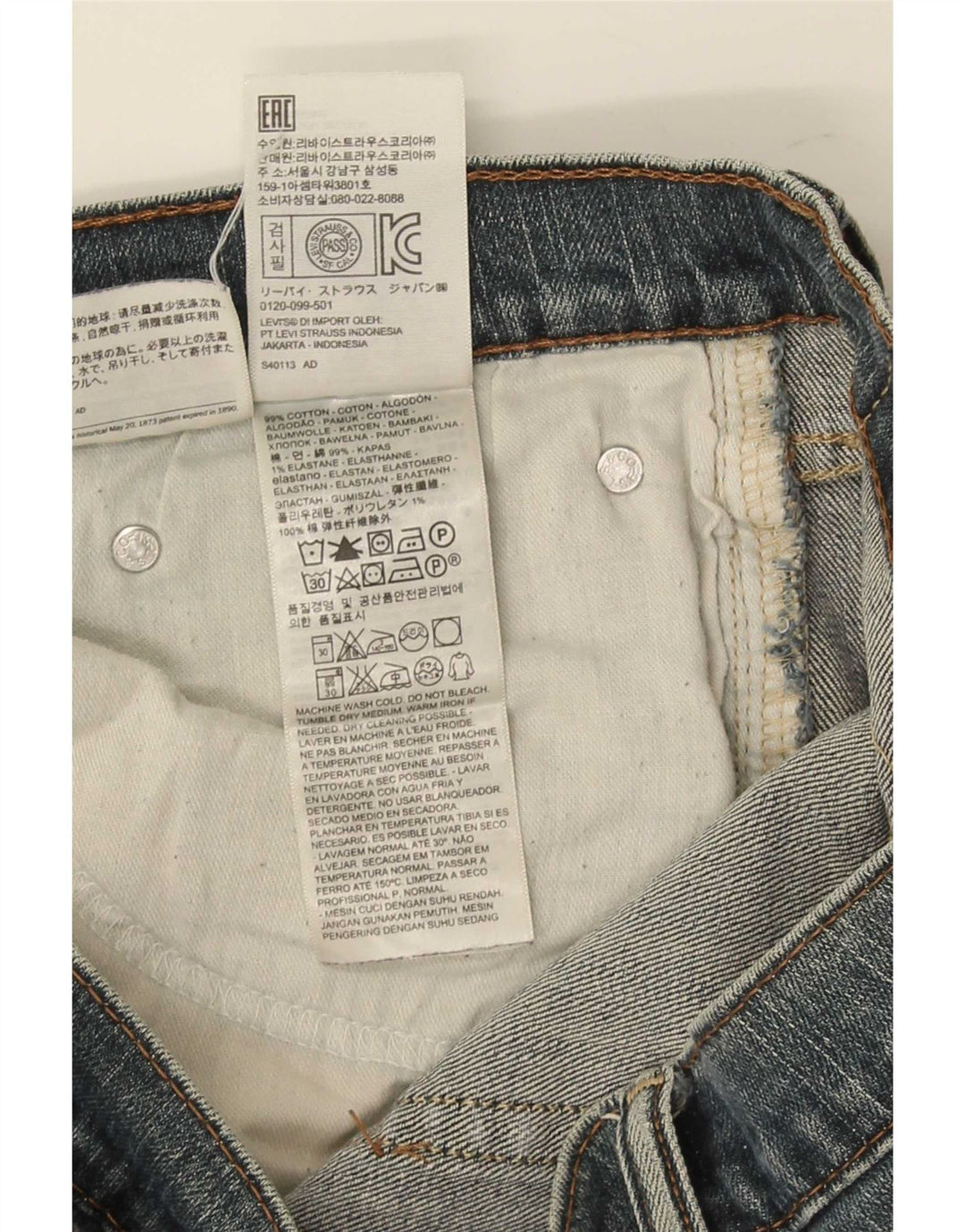 Jeans dritti da uomo Levi's W36 L27 Blu