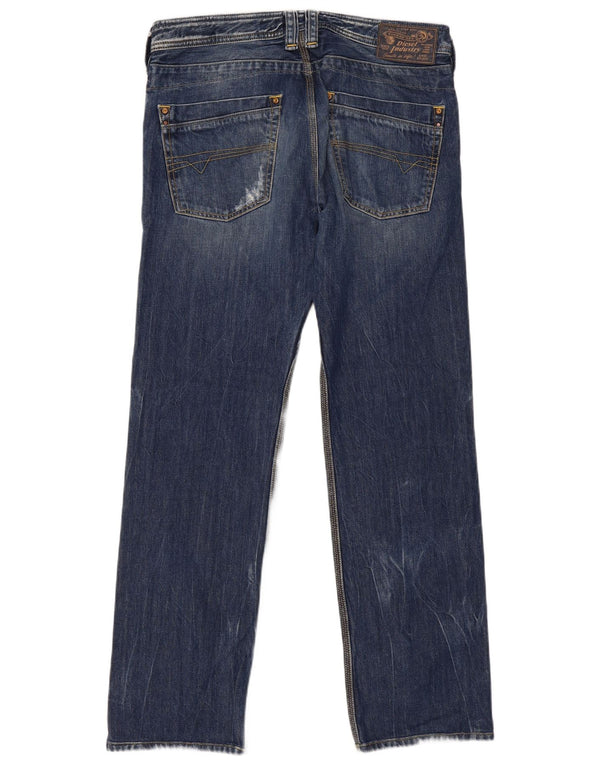 Diesel Uomo Timmen Jeans dritti regolari effetto consumato W33 L32 cotone blu