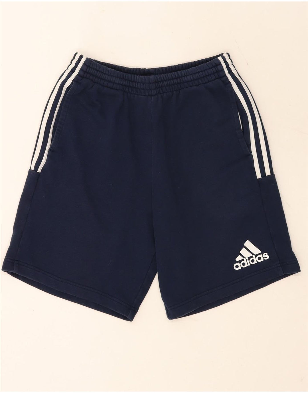 Pantaloncini sportivi da uomo Adidas medi in cotone blu navy