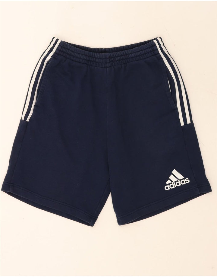 Pantaloncini sportivi da uomo Adidas medi in cotone blu navy
