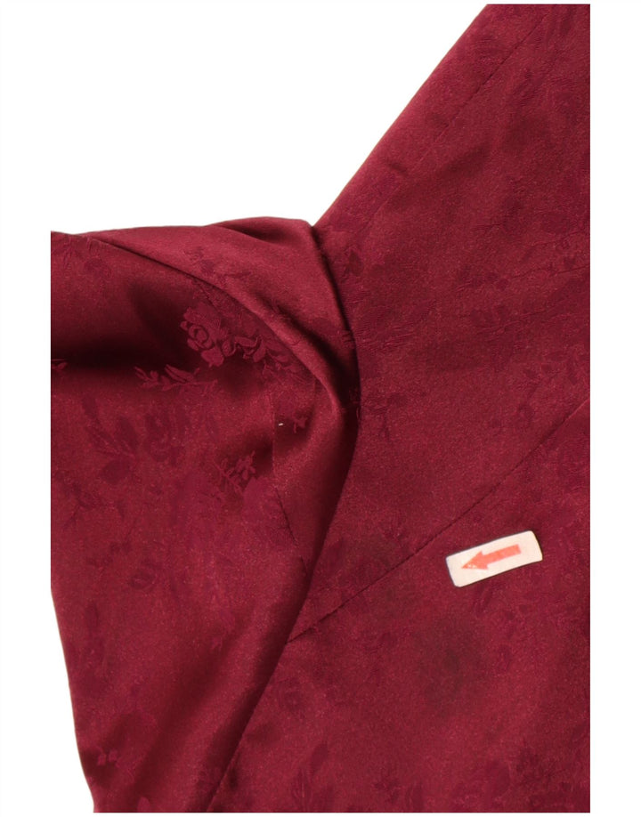 Giacca blazer oversize da donna a 3 bottoni Blunauta IT 38 XS Borgogna floreale