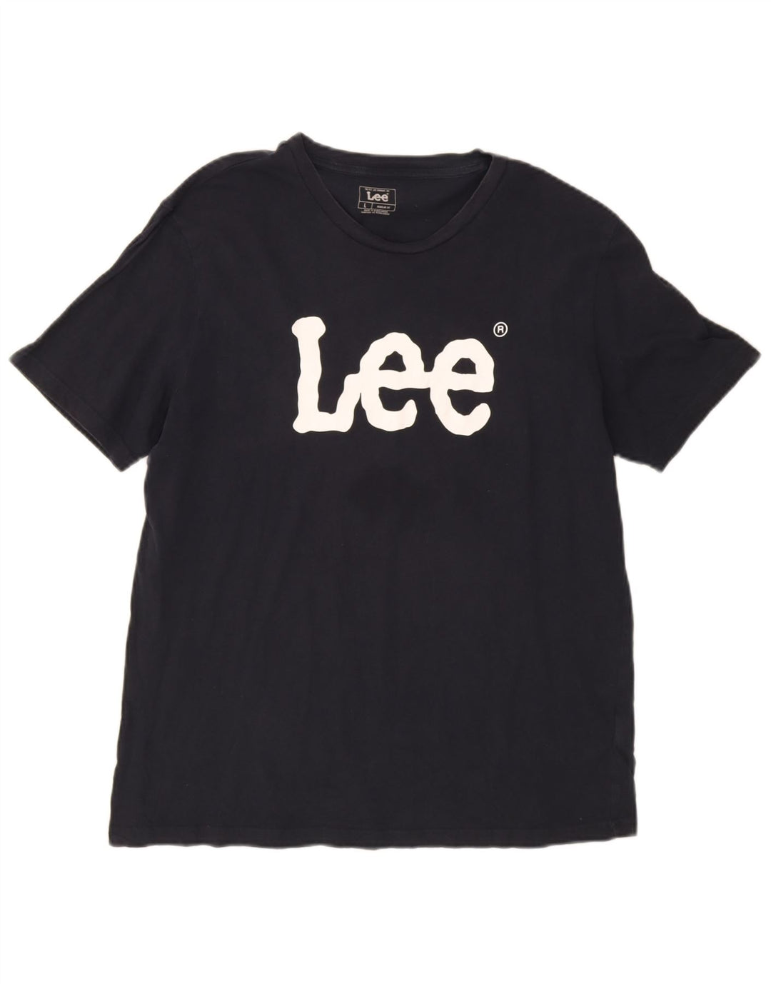 T-shirt grafica da uomo Lee Top grande in cotone blu navy