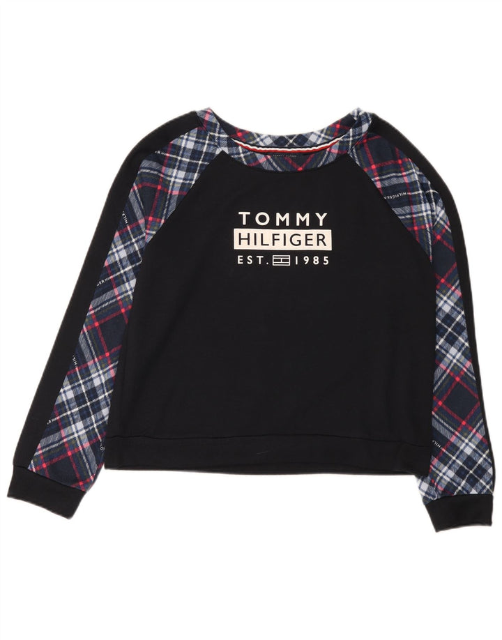 Tuta intera da donna con grafica Tommy Hilfiger UK 14 Medium Blu Navy a quadri