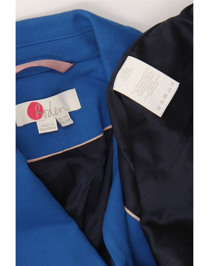 Giacca blazer a 2 bottoni da donna Boden UK 14 viscosa blu medio