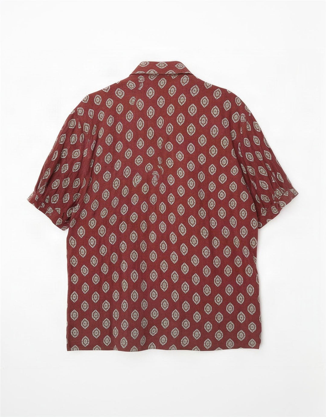 Camicia a maniche corte da uomo Benetton Marrone medio geometrico