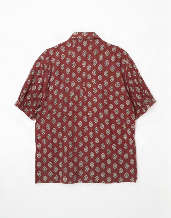 Camicia a maniche corte da uomo Benetton Marrone medio geometrico