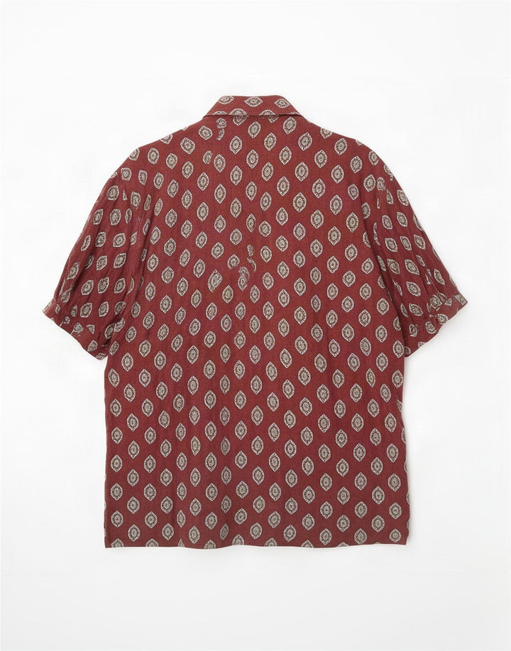 Camicia a maniche corte da uomo Benetton Marrone medio geometrico