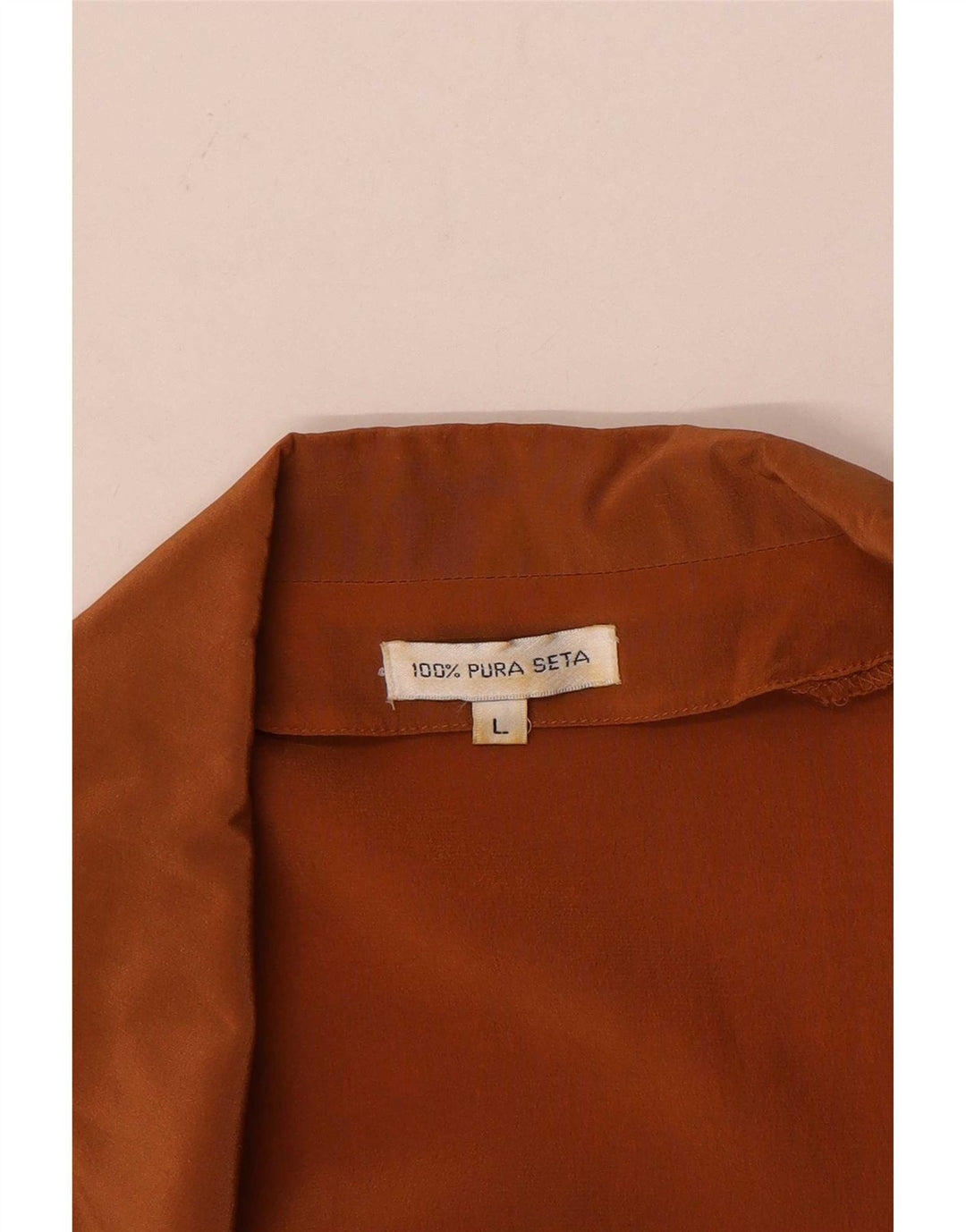 Giacca blazer vintage da donna a maniche corte a 2 bottoni UK 16 grande seta marrone