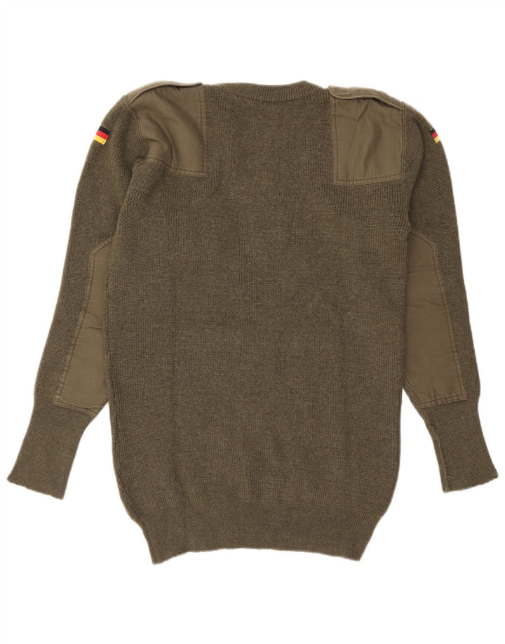 Maglione maglione girocollo militare vintage da uomo IT 50 medio kaki