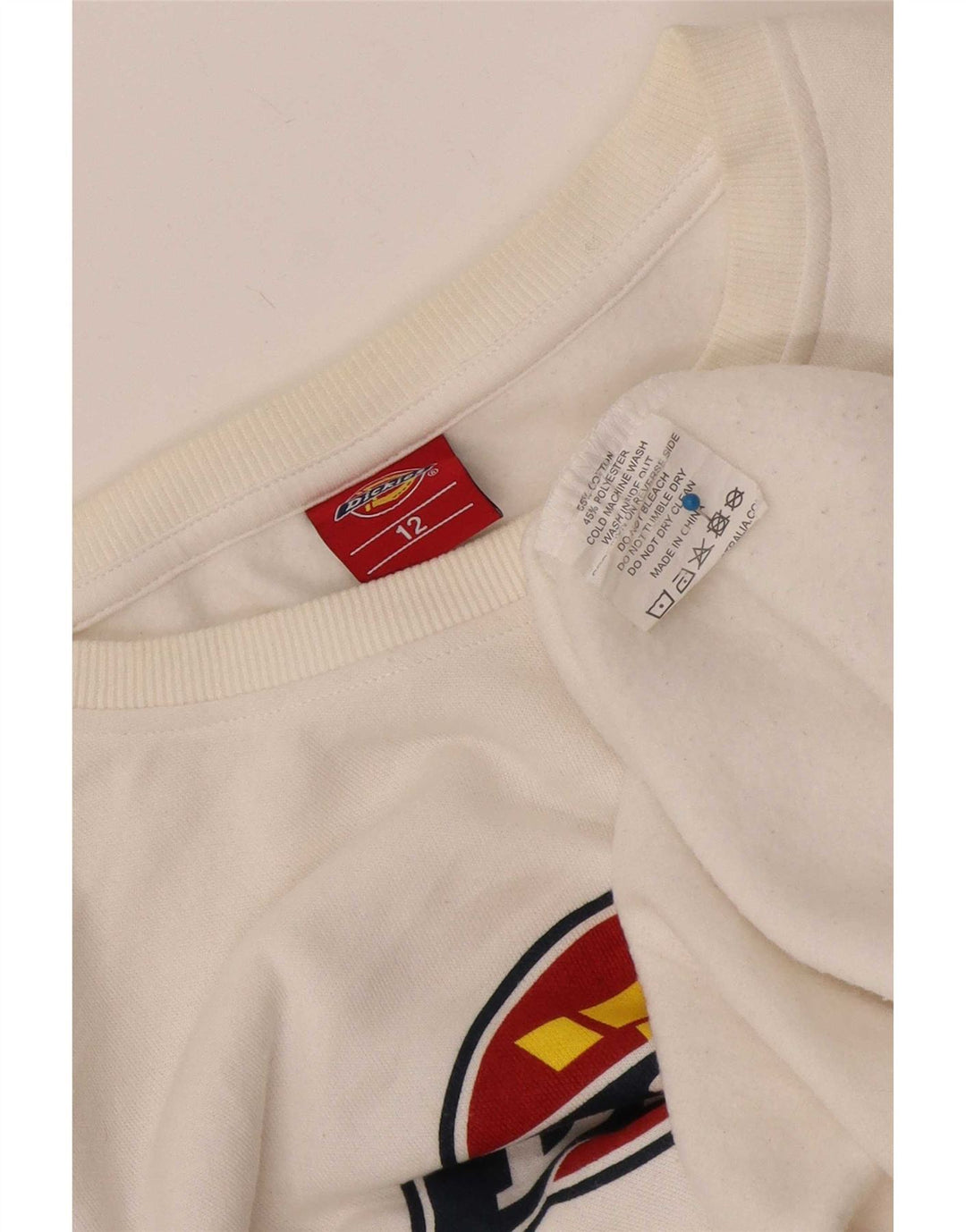 Dickies Felpa con grafica per ragazzi Maglione 11-12 anni in cotone bianco
