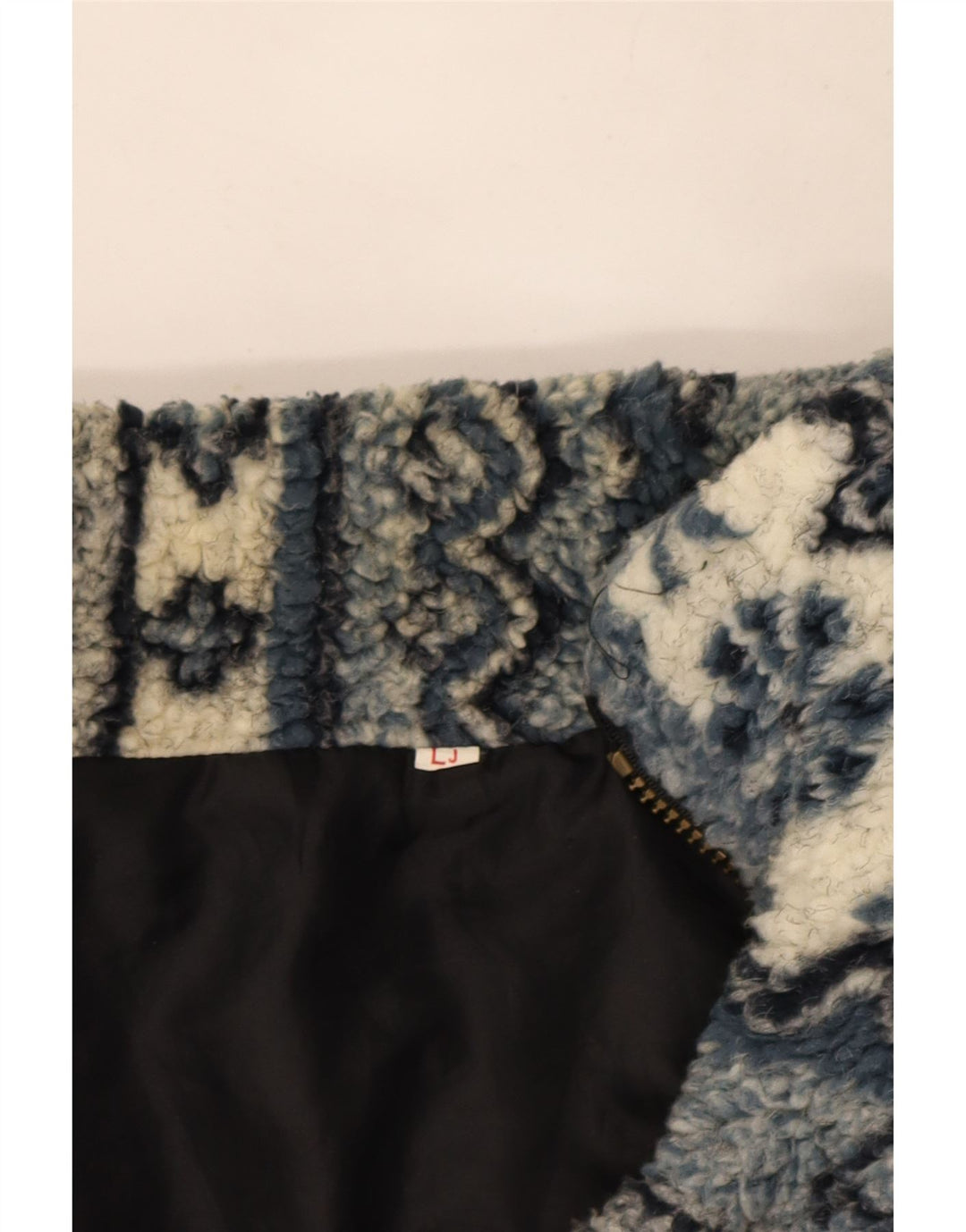 Giacca in pile vintage da uomo UK 40 grande blu Fair Isle