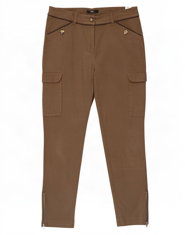 Pantaloni cargo slim da donna Marks & Spencer UK 12 Medium W30 L27 Cachi