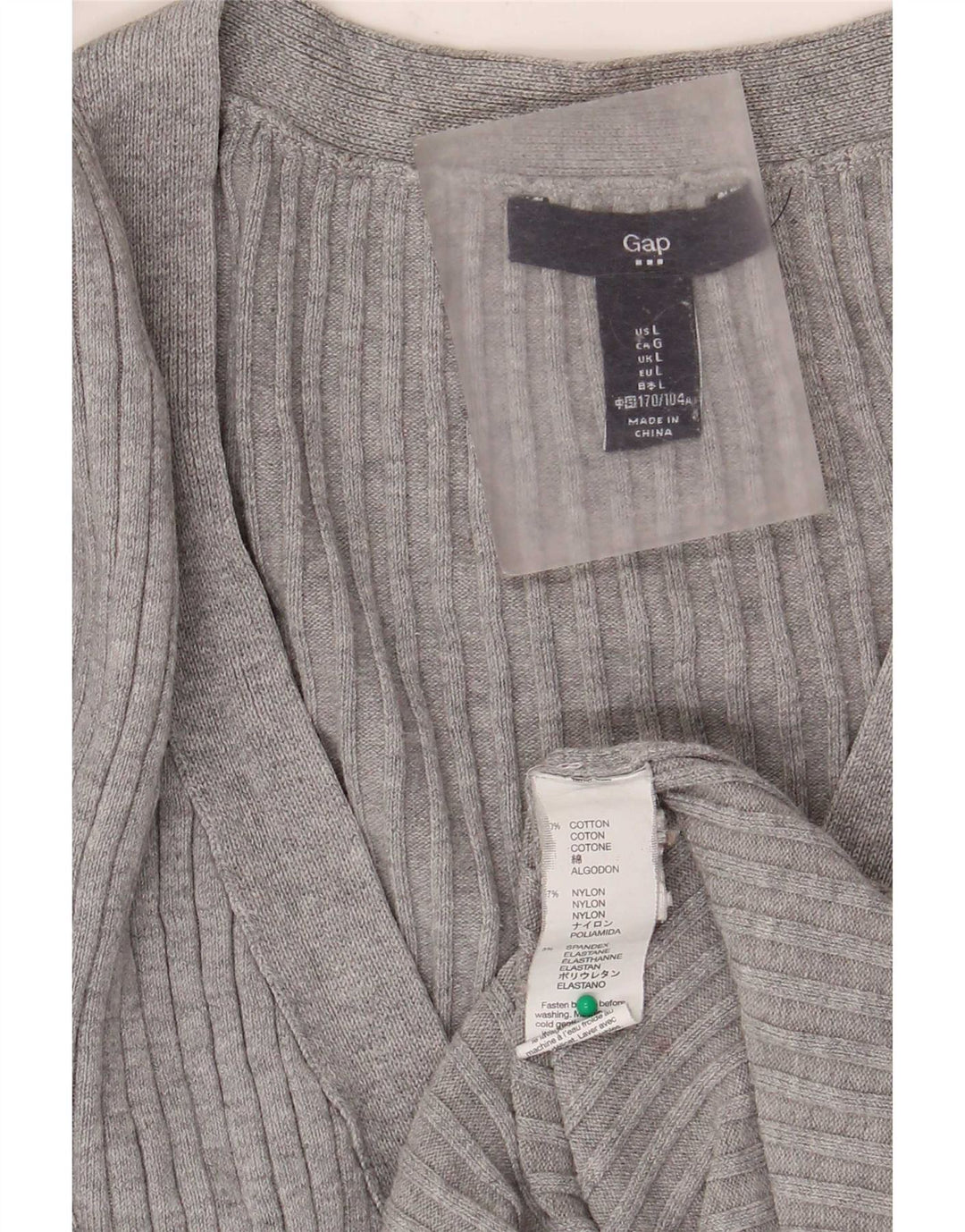 Maglione cardigan da donna Gap UK 14 grande cotone grigio classico