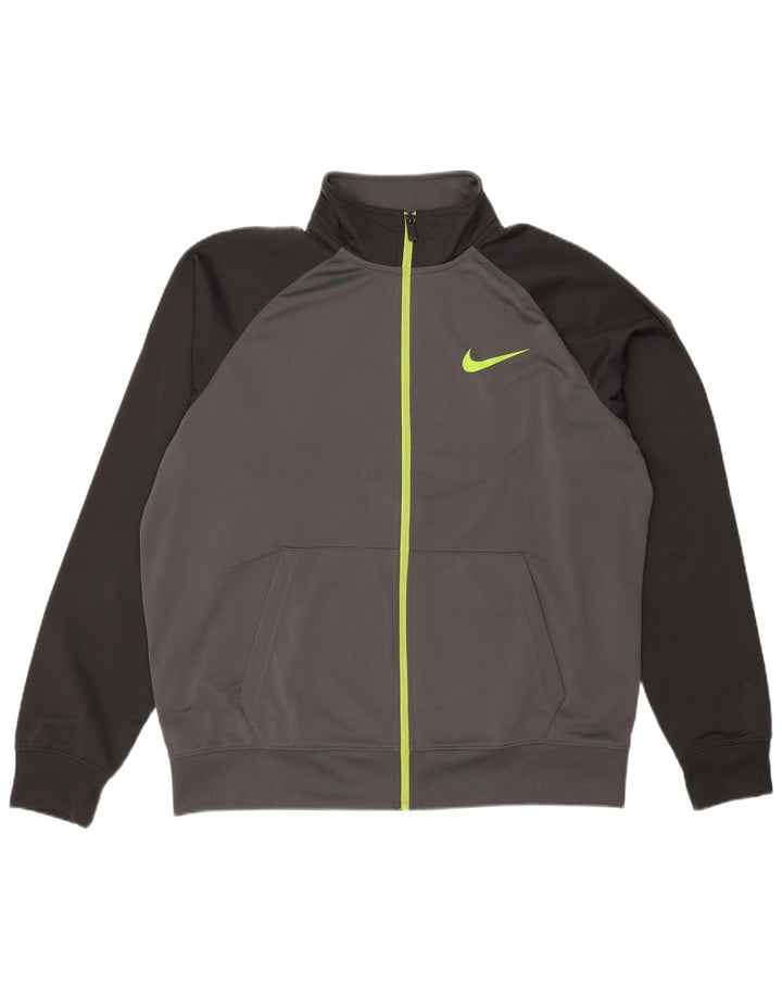 Giacca da tuta da uomo NIKE XL in poliestere color block grigio
