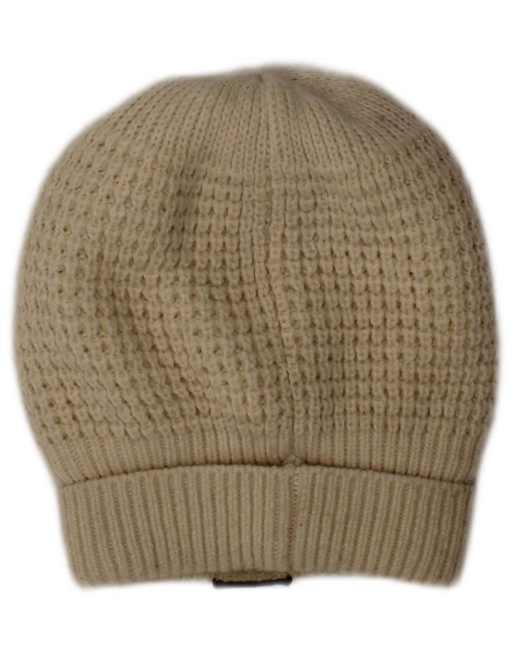 SUPERDRY Womens Sherpa Knit Beanie Cap One Size Off White Acrylic Winter