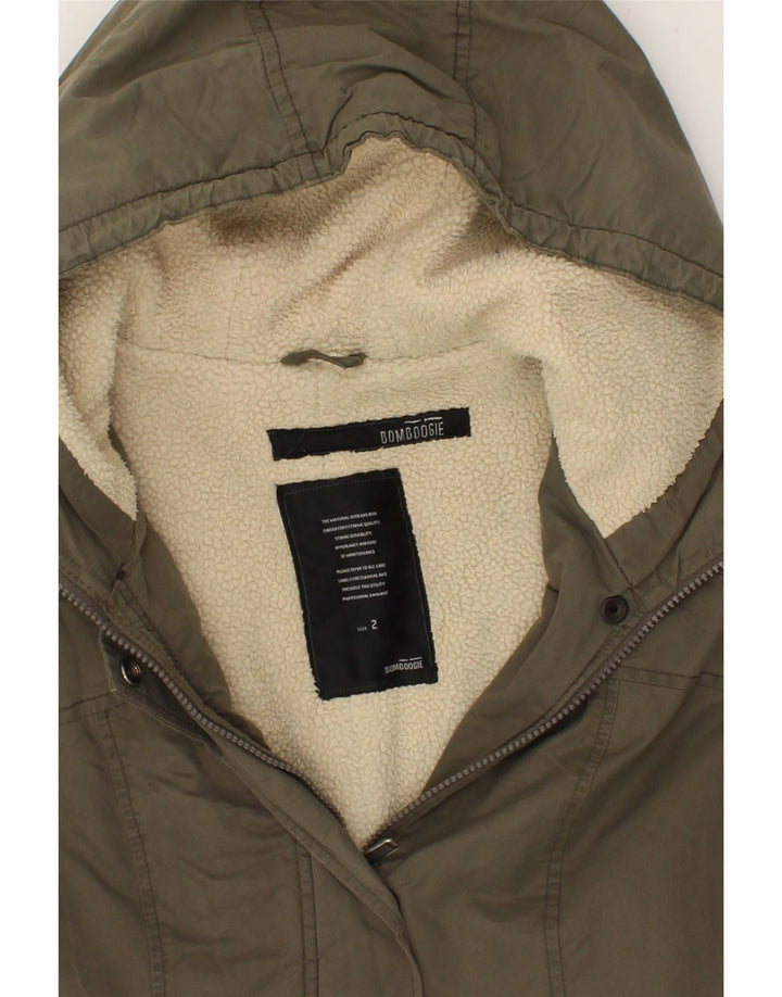 BOMBOOGIE Womens Hooded Parka Jacket US 2 XS Grey Nylon Vintage Bomboogie and Second-Hand Bomboogie from Messina Hembry 