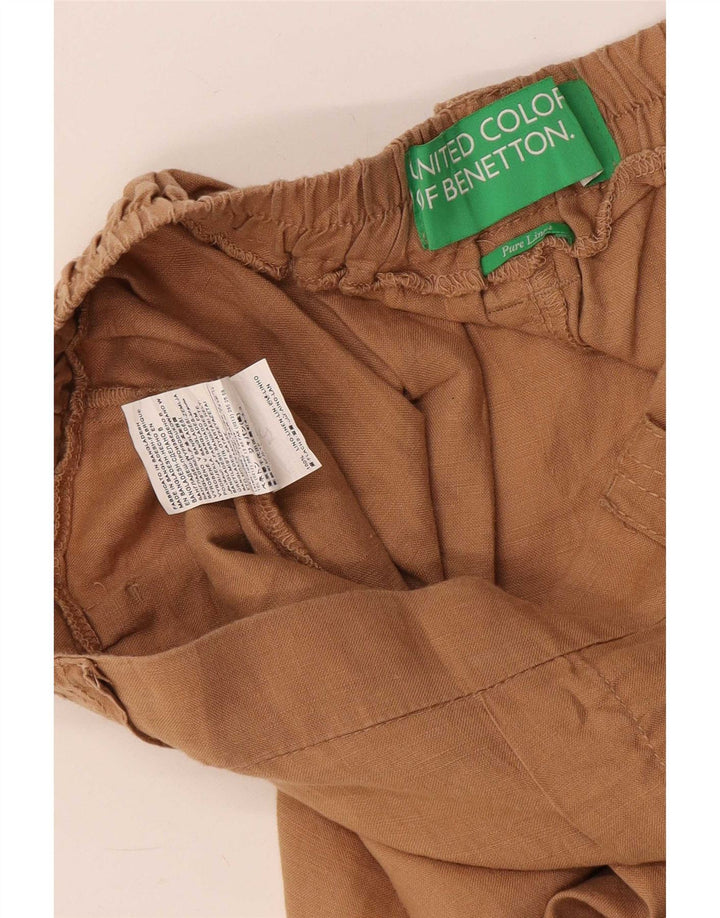 Pantaloncini casual con pegged da donna Benetton medi W32 Lino beige