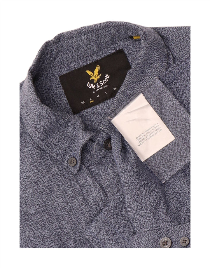Camicia da uomo Lyle & Scott piccola in cotone blu