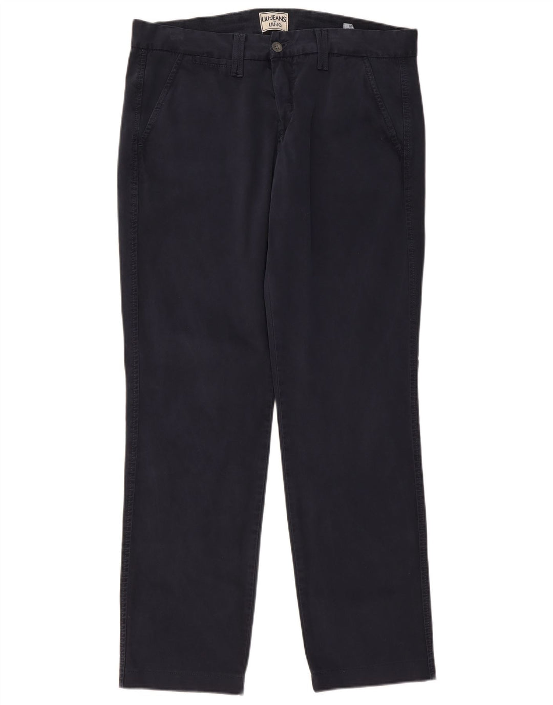 Pantaloni Chino Regular Da Uomo Liu Jo W36 L31 Blu Navy In Cotone