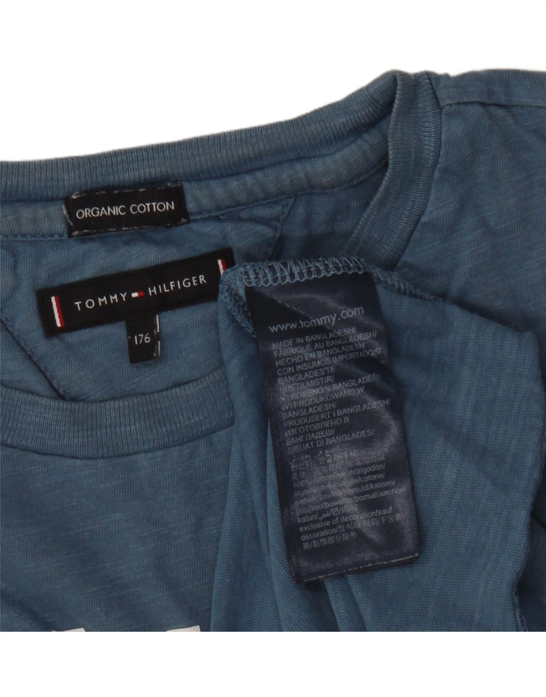 TOMMY HILFIGER T-shirt grafica per ragazzi 15-16 anni in cotone blu