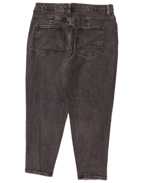 Jeans corti affusolati mamma Marks & Spencer da donna UK 14 Large W32 L25 Grigio