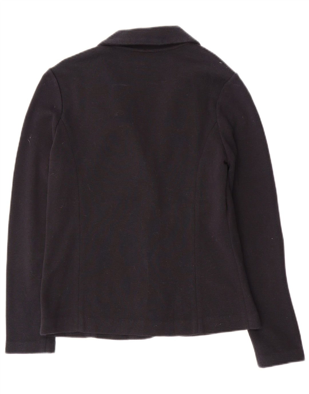 Giacca blazer in maglia a 3 bottoni da donna Laura Ashley UK 8 piccola in cotone blu navy