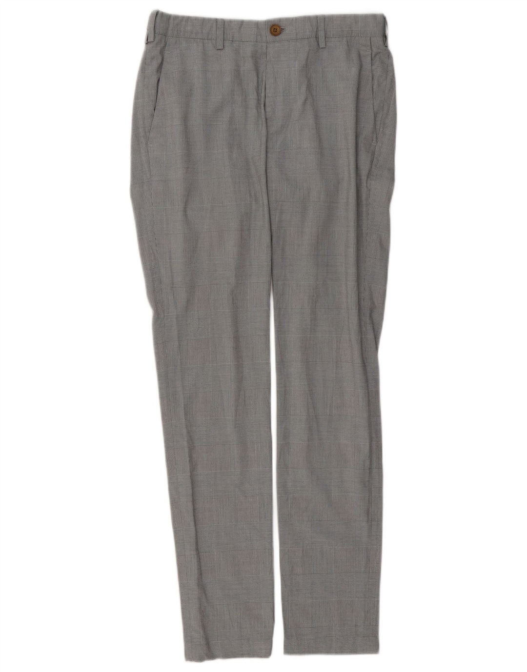 Pantaloni chino slim da uomo ZARA EU 38 Small W30 L31 pied de poule grigio