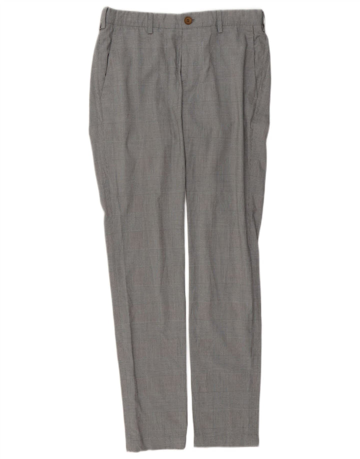 Pantaloni chino slim da uomo ZARA EU 38 Small W30 L31 pied de poule grigio