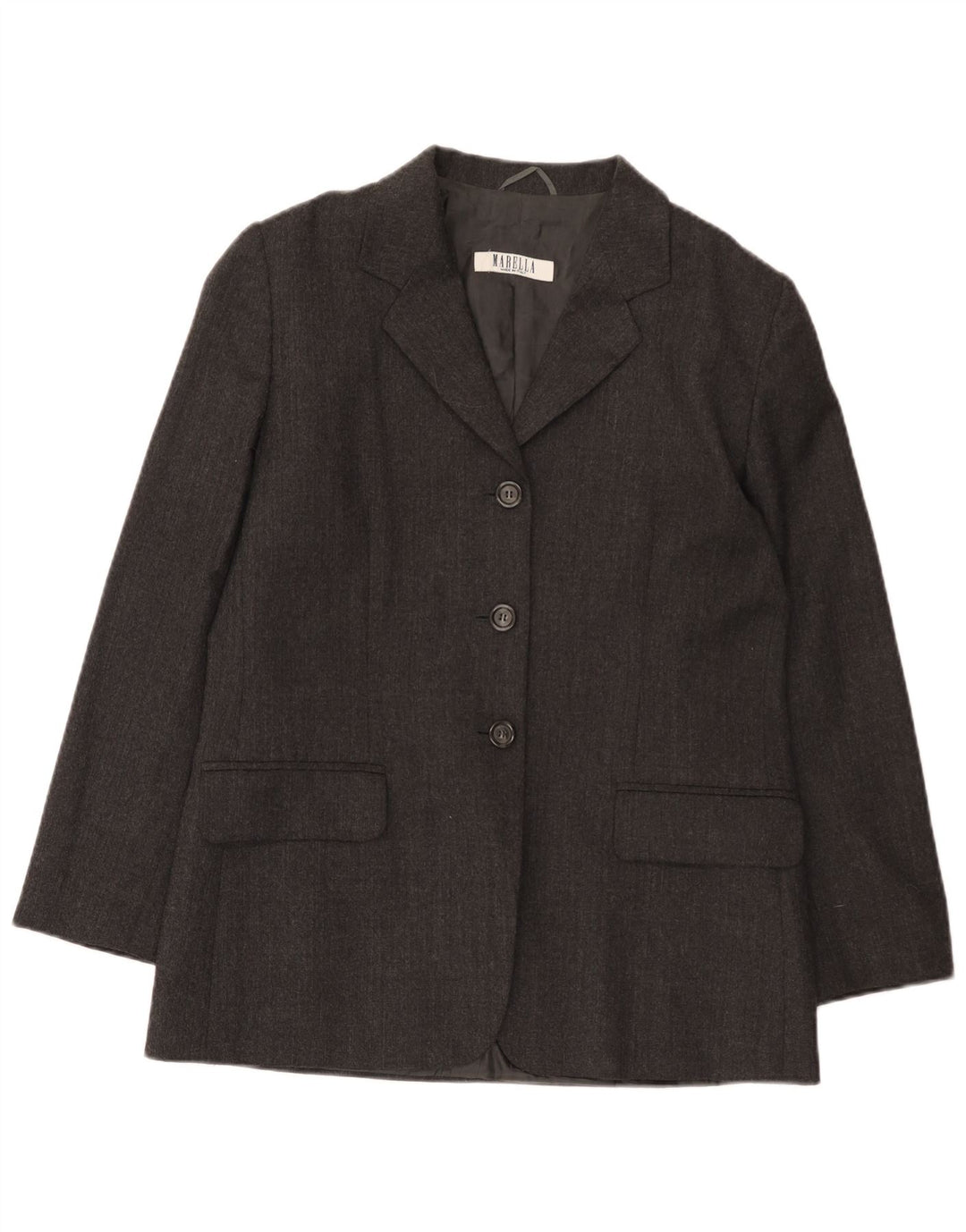 Giacca blazer da donna a 3 bottoni MARELLA UK 14 Lana grigio medio