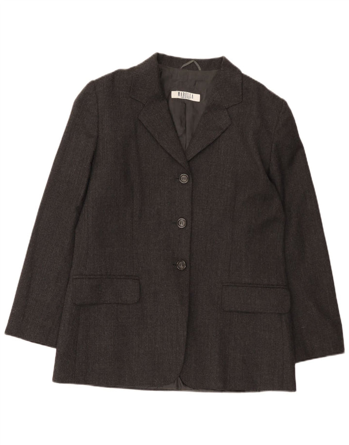 Giacca blazer da donna a 3 bottoni MARELLA UK 14 Lana grigio medio