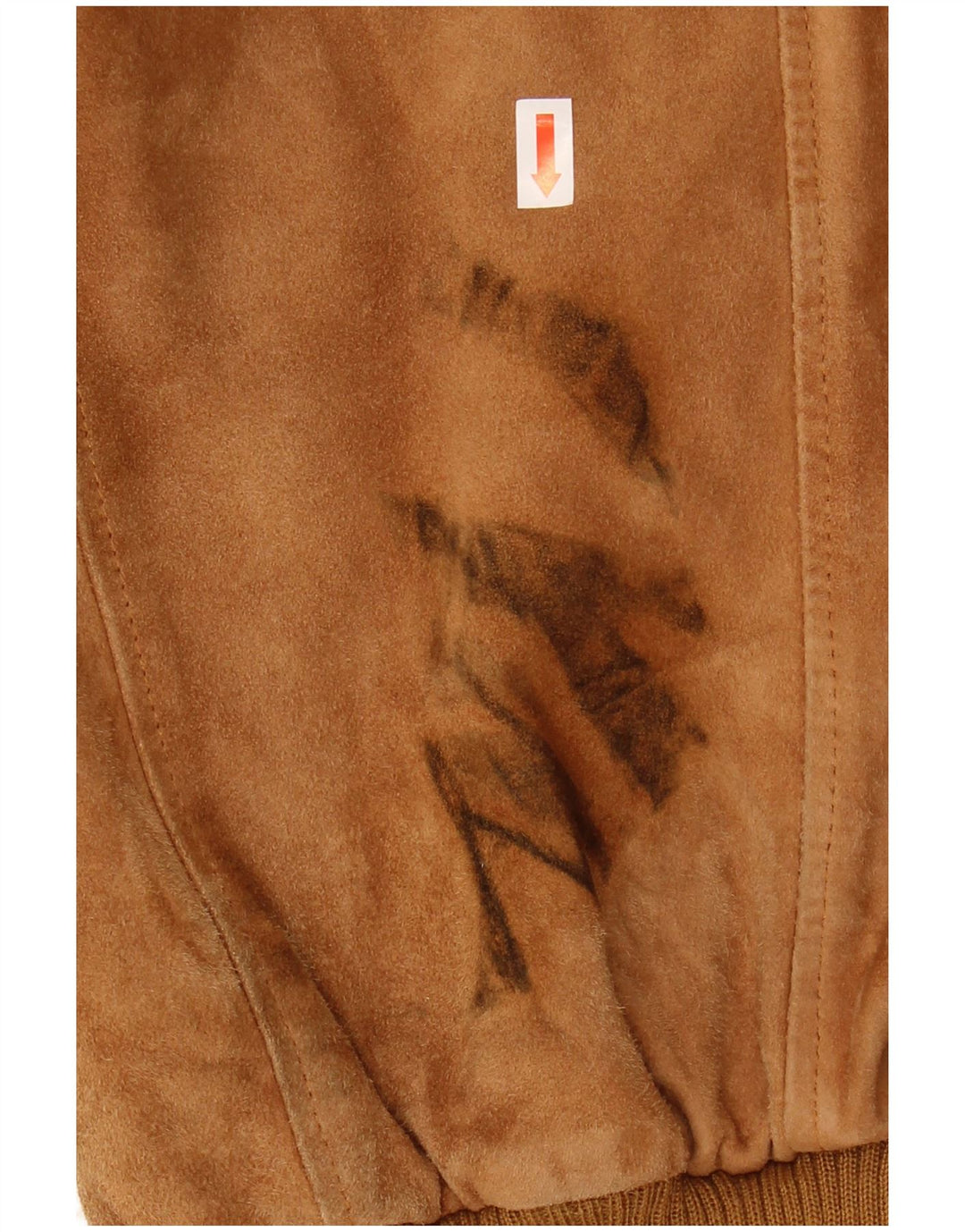 Giubbotto bomber vintage in pelle scamosciata da uomo IT 54 2XL in pelle marrone