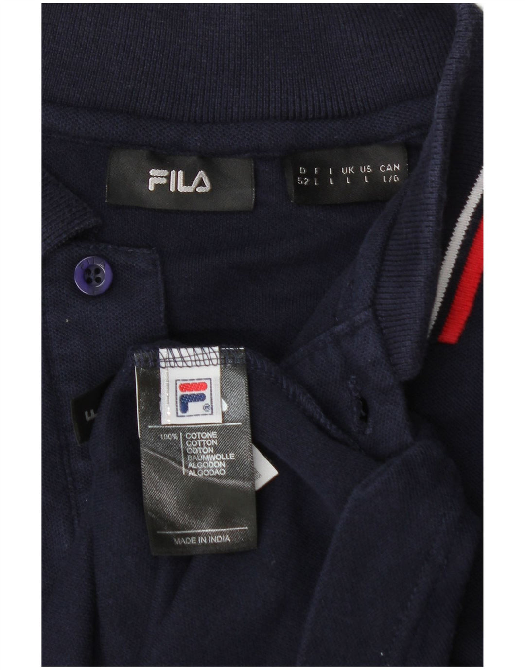 Polo da uomo FILA grande in cotone blu navy