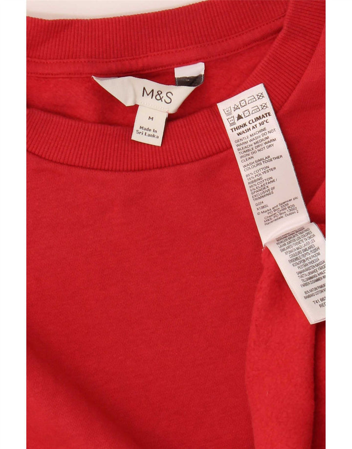 Felpa da donna Marks & Spencer UK 14 cotone rosso medio