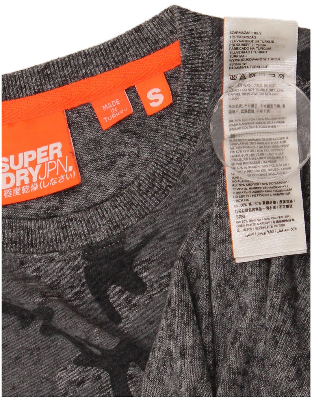 T-shirt da uomo Superdry Top Small in cotone mimetico grigio